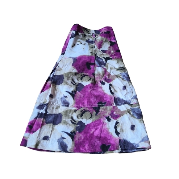 EA Eric Alexandre white black purple floral mid length flared skirt SUPER CUTE - Picture 6 of 9